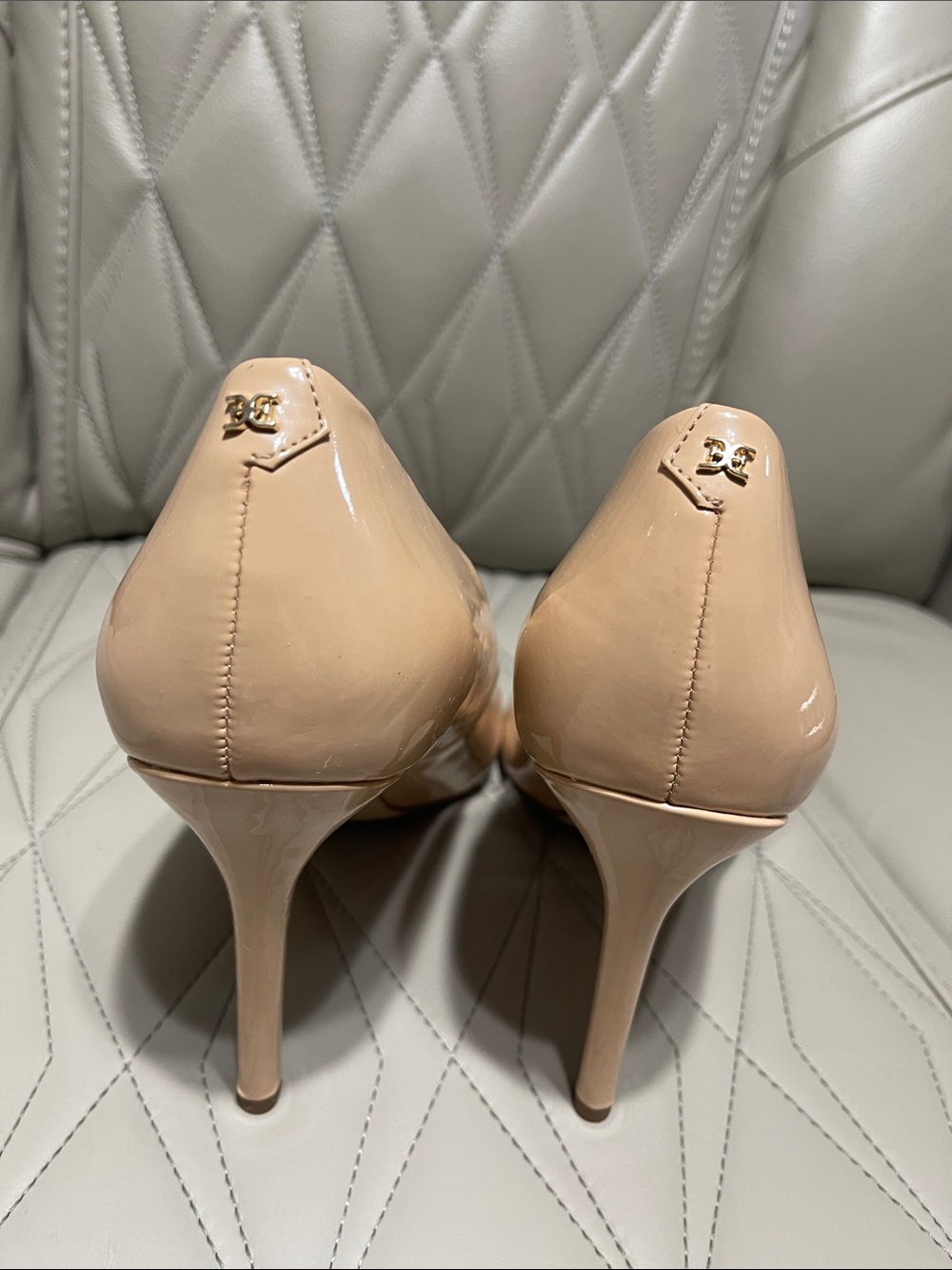 Sam Edelman Rubor Beige Patent Pointed-Toe Stiletto Pumps - Picture 6 of 10